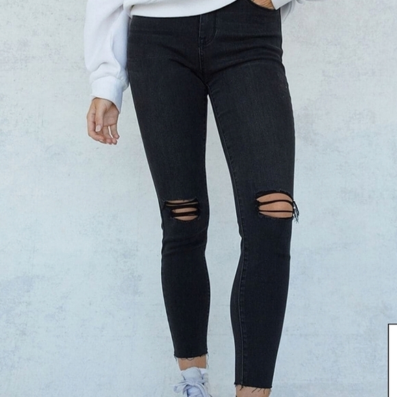 PacSun Black Distressed High Rise Jegging NWT - Picture 2 of 13